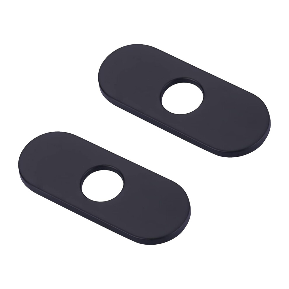 2 Pcs 6 Inch 304 Stainless Steel Kitchen Sink Hole Cover, Matte Black Faucet Deck Plate For Unused Holes 9187378950050