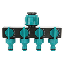 Solution innovante de gestion de l'eau de jardin : répartiteur de tuyau à 4 voies transformant un robinet en quatre, plastique robuste et durable,