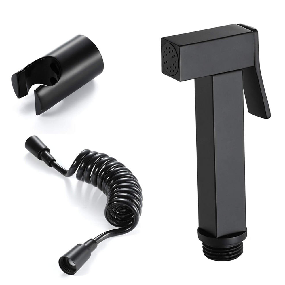 Handheld Bidet Sprayer For Toilet Black Brass Cloth Diaper Sprayer Set With Holder Pvc Hose Hygiene Pet Bath 9199774705943