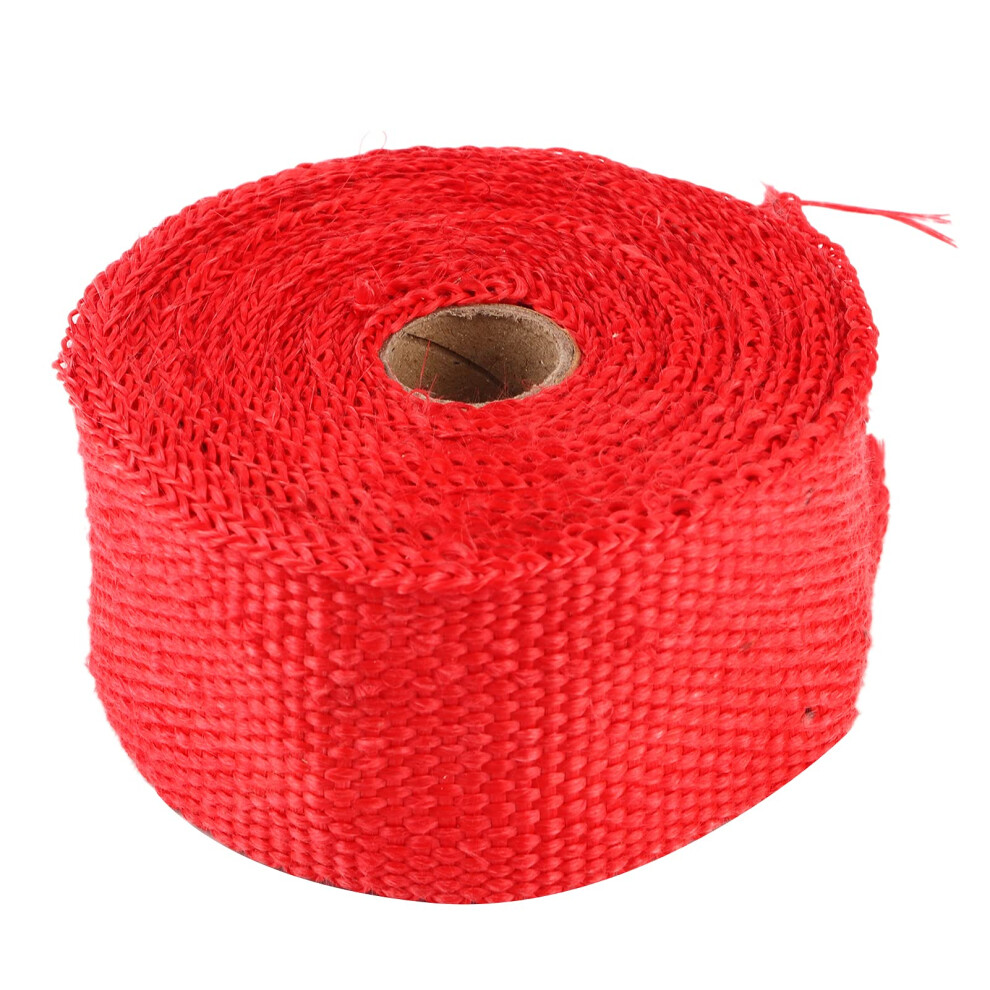 Exhaust Heat Wrap Glass Fiber Header Wrap For Cars And Motorcycles Heat Resistance Red 9187378950395