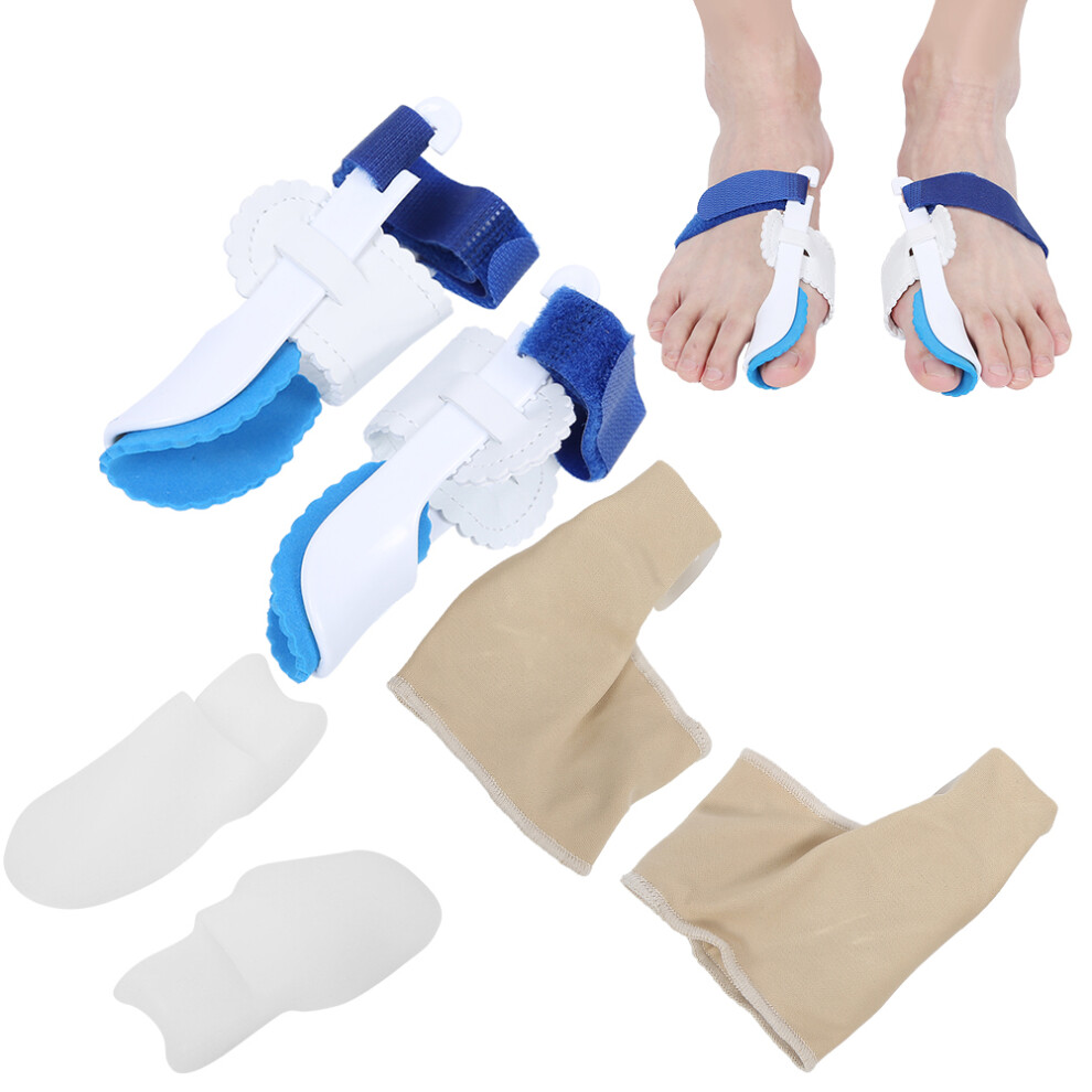 Blue/White 6Pcs Hallux Valgus Corrector Set Bunion Toe Separator &