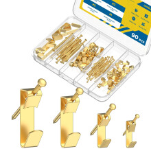 Uniclife 90 Pcs Picture Hanging Kit, 4.5 kg, 13 kg, 22 kg, 45 kg Heavy Duty Picture Hangers for Drywall & Wood, Picture Hanging Hooks, Frame Hook