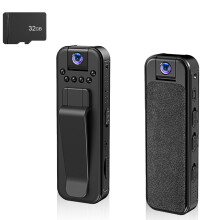 HD 1080p Mini Body Camera with Night Vision, 180 Lens, Rechargeable 32GB for Law Enforcement