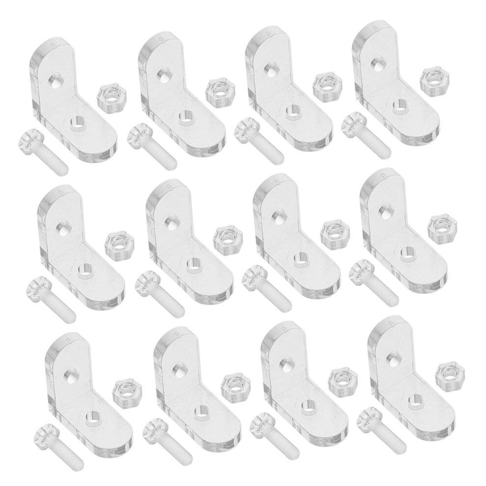15Pcs Clear Acrylic Corner Brackets For Display Cases Quick Assembly Reusable Cabinet Clips 9199774706094