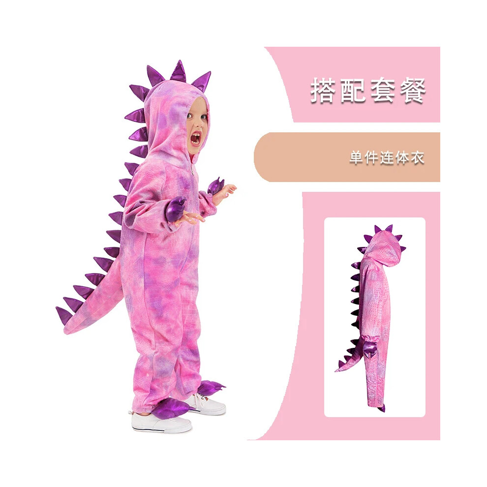 Photos - Fancy Dress  Toddler Kids Horse Rabbit Dog Lion Tiger Dinosaur Cos Costumes Boys Girls Lamb Sheep Cartoon Animal Jumpsui(Dinosaur-02, L)