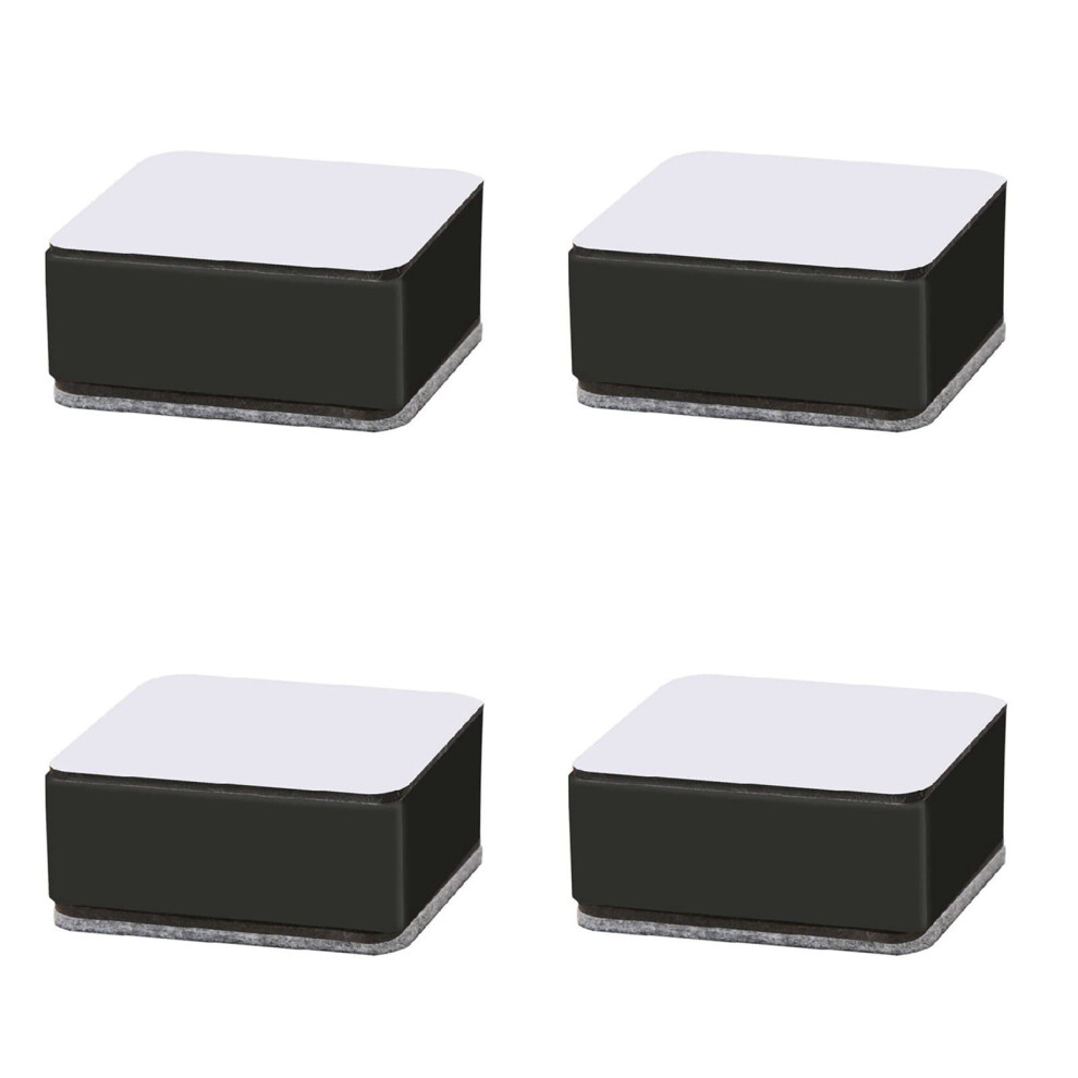 Self Adhesive Bed Risers with Felt Pads, 4pcs Carbon Steel Lifters for Bed Sofa Chair, Anti Slip, Black-image-OPC-PQCMMMF-NEW
