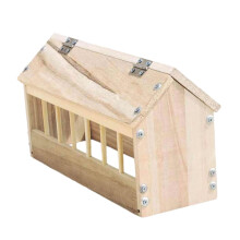 Wooden Pigeon Feeder Trough 40cm NoSpill Poultry Food Dispenser for Chickens Ducks Birds
