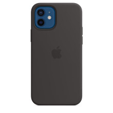 Apple iPhone 12 / 12 Pro Silicone Case with MagSafe - Black, Soft-Touch Finish & Magnetic Alignment