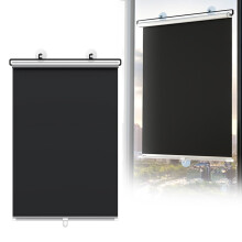 Blackout Roller Shade with Suction Cups, 100% Coverage, Thermal Insulated for Bedroom Office RV, 13x24in