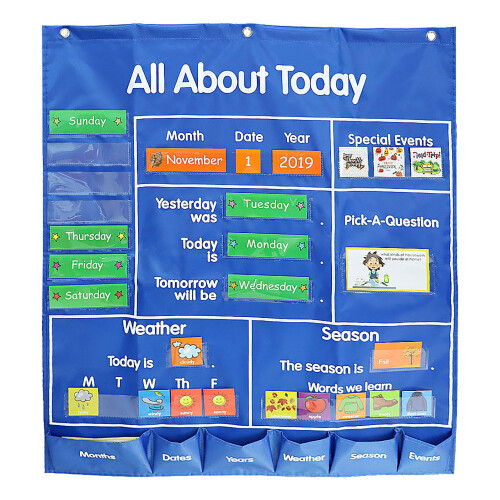 Classroom Wall Chart featuring Days Months and Special Event Cards 1