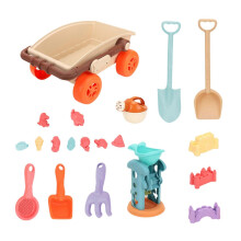 Beach Toy Outdoor Sand Play Castle Toy with Mold Shovel Cart Sandcastles Toy Bathtub Water Play Toy Kids Educational Toy Multicolor