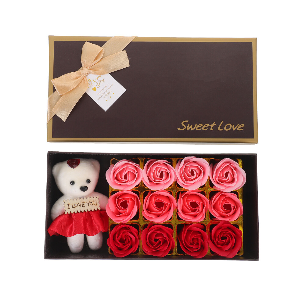 (Red) 12 Scented Rose Flower Soap Gift Box Birthday Wedding Valentine's-image-OPC-PQCMR6V-NEW