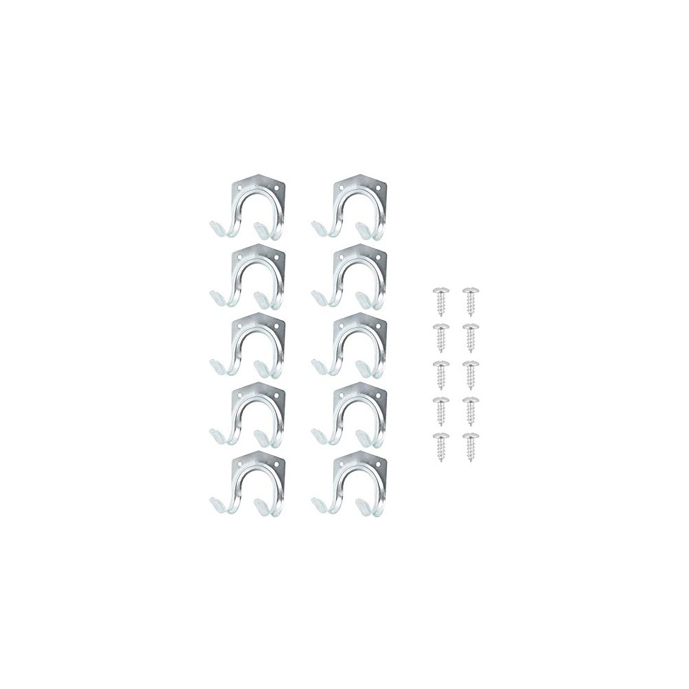 10 Pack Tool Hanger Hooks, Heavy Duty Steel Wall Mounted Garage Storage For Garden Tools 9094768953693
