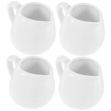 4pcs Ceramic Milk Jug and Creamer Pitcher with Handle for Coffee Tea Sauces and Gravy
