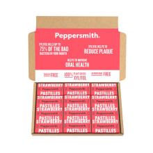 Peppersmith - Strawberry Mints - Vegan - Sugar Free - Strawberry Pastilles - Sugar Free Mints - Breath Freshener - 100% Plant Based Xylitol - Benefit