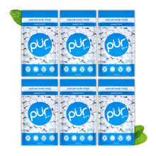 PUR Gum | Sugar Free Chewing Gum | Made with Xylitol | Vegan, Aspartame Free, Gluten Free and Keto Friendly | Natural Peppermint Flavoured Gum, 55 Pi