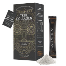 Ancient + Brave True Collagen Sachets 15 x 5 Grams - Grass-Fed Bovine Collagen Powder - 100% Hydrolyzed Collagen Peptides - High Protein - Beauty - C
