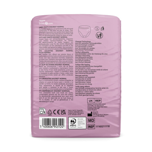 Amazon Amazon Basic Care Lady Pants Discreet Medium - 40 Count (4 Packs of 10), White 1