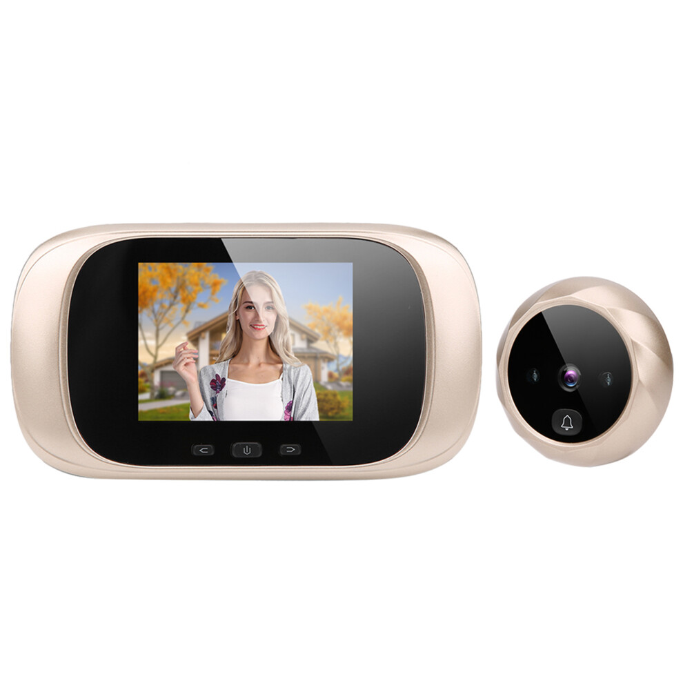 2.8In Tft Ir Night Vision Cyclic Storage Door Viewer With Doorbell In Gold 4921379656970