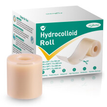 Hydrocolloid Roll 5cm*200cm, Hydrocolloid Dressings Roll Waterproof Bandages Tape for Wound Care, Cut-to-Size, Self-Adhesive Skinfriendly Large Wound