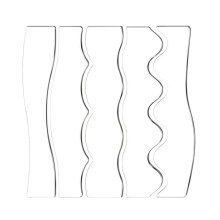 5Pcs Double Side Wavy Quilting Rulers Stencils For Patchwork