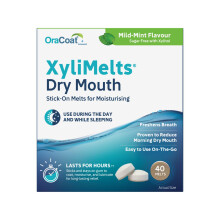 Oracoat XyliMelts for Dry Mouth, 40 Count, Day & Night Use (Mild Mint)