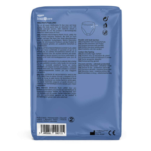 Amazon Amazon Basic Care Men's Pants Plus Large, 28 Count (4 Packs of 7), Blue 2