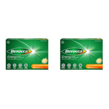 Berocca Vitamin C Effervescent Tablets, with Magnesium, Vitamin B12 & Vitamin B Complex, Orange Flavour, 2 Pack of 45 Tablets - 6 Weeks Supply