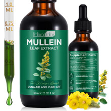Mullein Drops for Lungs, Mullein Leaf Extract Supplement, Natural Mullein Herbal Supplements, Mullein Leaf Extract for Lung Cleanse and Respiratory S