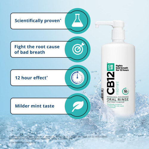 CB12 Mild Mint Menthol Mouthwash, 1000 ml 2