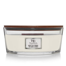 WoodWick Ellipse Scented Candle | White Tea & Jasmine | with Crackling Wick | Burn Time: Up to 50 Hours