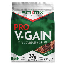 SCI-MX Pro-V Gain - 100% Vegan Chocolate Flavour Soy Protein Powder Isolate + B12 + Magnesium - Muscle Growth & Maintenance - Sugar Free, Non-GMO - 2