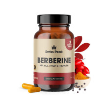 Swiss Peak Berberine 5250mg Per Serving, High Strength 99% HCL, Enhanced with Ceylon Cinnamon & Black Pepper Extract, 90 Vegan Capsules, 3 Month Supp