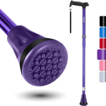 Rehand All Terrain Folding Walking Stick, Walking Sticks for Women & Men, Pivot Tip and Heavy Duty Mobility Aid, Adjustable Walking Stick for Elderly