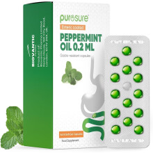 Purosure Enteric Coated Peppermint Oil Capsules - 84 Soft Gel Caps (0.2ml Each), Gastro-Resistant Natural Soothing Mint Sealed in Hygienic Blister St