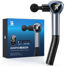 RENPHO Reach Handle Massage Gun with 5 Speed 4 Head,Mini Massage Gun with Extension Handle,Gift for Women Men,Muscle Gun Deep Tissue with 3200rpm for