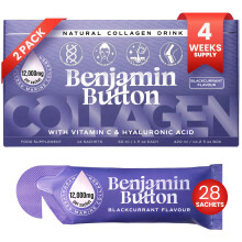 Benjamin Button Marine Collagen Liquid Sachet w/Hyaluronic Acid & Vitamin C | for Hair, Skin, Nails & Joints | 12,000mg High Strength Hydrolysed Coll