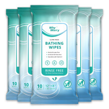 WhyWorry Ultra Thick Body Wipes for Adults No Shower, Shower Wipes with Aloe for Women, Men & Elderly, Extra Large Bed Bath Cloths for Cleansing, Cam