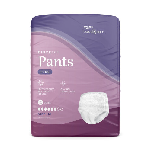 Amazon Amazon Basic Care Lady Pants Plus Medium - 40 Count (4 Packs of 10), White