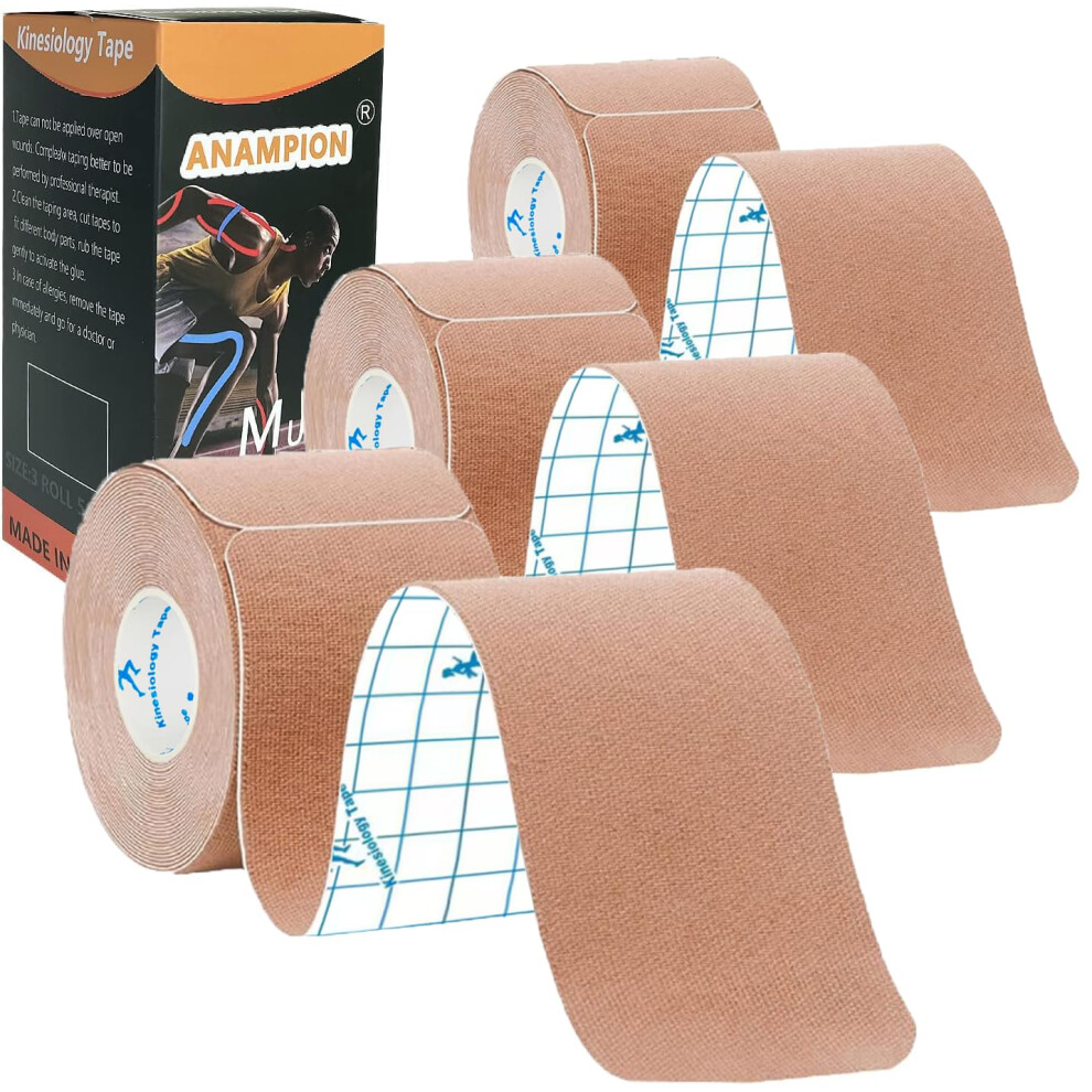 Anampion Kinesiology Tape Precut (3 Rolls,60 Strips) Waterproof Sports Tape For Athletes Physio Elastic Tape Pain Relief Adhesive For Muscles Shin Splints Ank