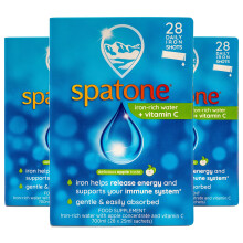 Spatone Natural Iron Supplement + Vitamin C (84 Sachets), Daily Convenient Liquid Iron Sachets, Nothing Artificial, Better Absorption Than Tablets, L