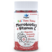 Physis Kids Probiotics Gummies with Vitamin C | 30 Gummies | Probiotics for Children | Constipation Relief & Stool Softener Chewable Kids Vitamins |