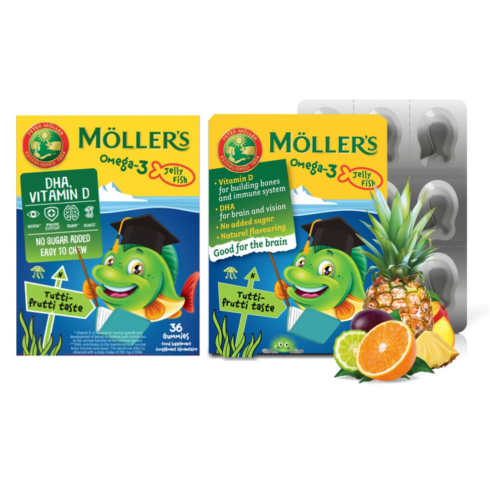 Photos - Vitamins & Minerals Moller's | Omega 3 Jellies for Children | Tutti Frutti | 72 Capsules