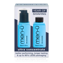 men-u Ultra-Concentrate Formula High Performance Vegan Shaving cream 100ml for Men plus REFILL Bottle with high proportion of modern active ingredien