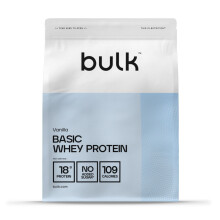 Bulk Basic Whey Protein Powder | Vanilla | 1.25 kg | 41 Servings | Up to 18g Protein per Serving | Low Sugar | Fast Absorbing Formula | Gym Supplemen