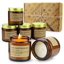 Scented Candles Gift Set for Women, 6 Pack 3.5 Oz Candles Set, 150 Hours Long Burning Soy Wax Candles Jar Aromatherapy Candles for Stress Relief, Bir