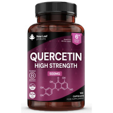 Quercetin 500mg High Strength Antioxidant Supplements (6 Months Supply) 180 Vegan Pure Quercetin Capsules Easy to Swallow - One A Day - Gluten Free &