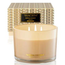 96NORTH Luxury Coconut Soy Candle | Large 3 Wick Jar Candle | Up to 50 Hours Burning Time | 100% Natural Soy Wax | Housewarming Gift for Women and Me