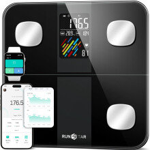 Runstar Scales for Body Weight and Fat Percentage, Bathroom Scale with High Accuracy, Large Display for BMI Heart Rate 15 Body Composition Analyzer S