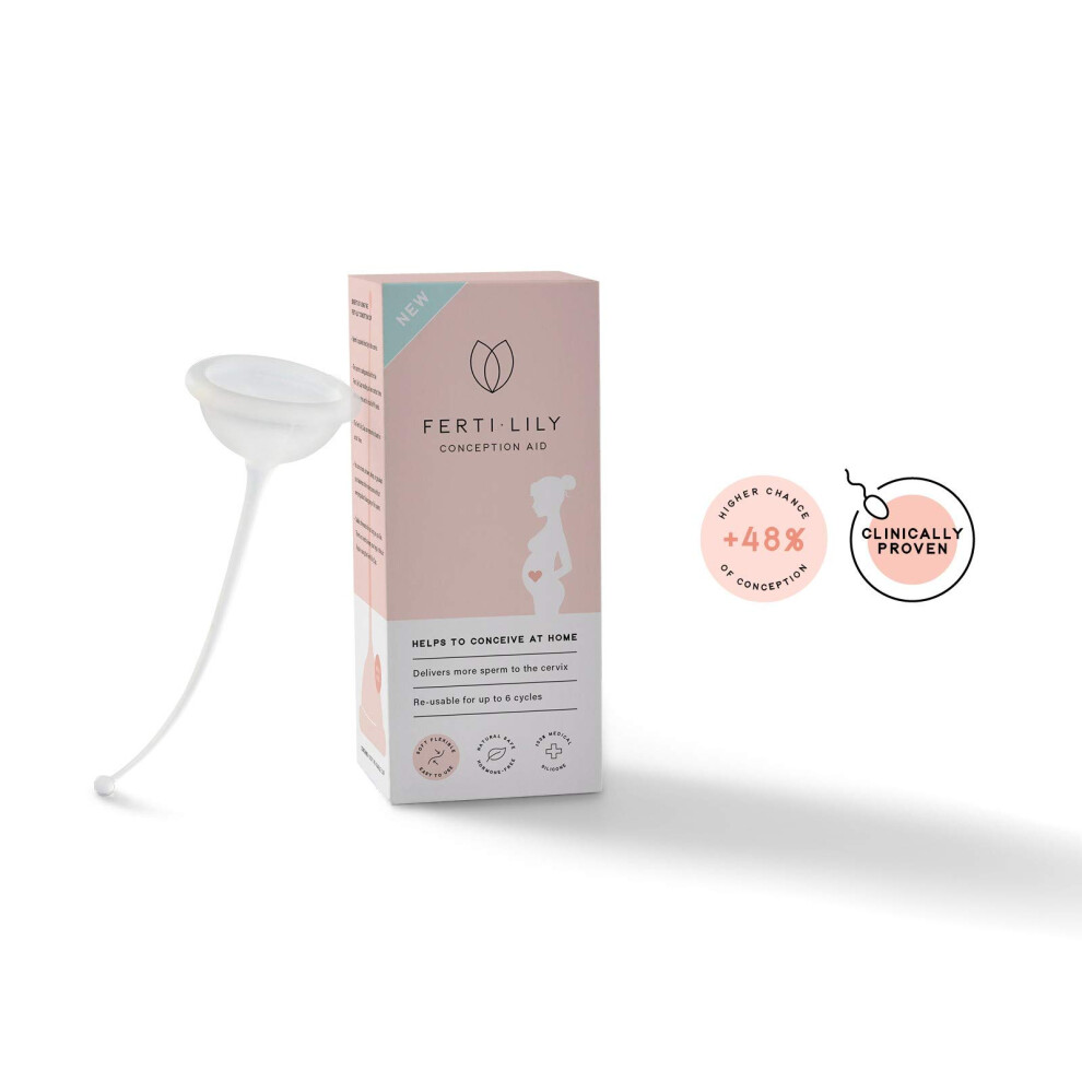 Fertilily Conception Cup. Hormone Free Fertility Which Helps To Conceive At Home. Improves The Chances Of Pregnancy By 48%. Medical Grade Silicone